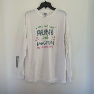 Golden ultra cotton unisex large long sleeve white t-shirt - Aunt & Dog Mom